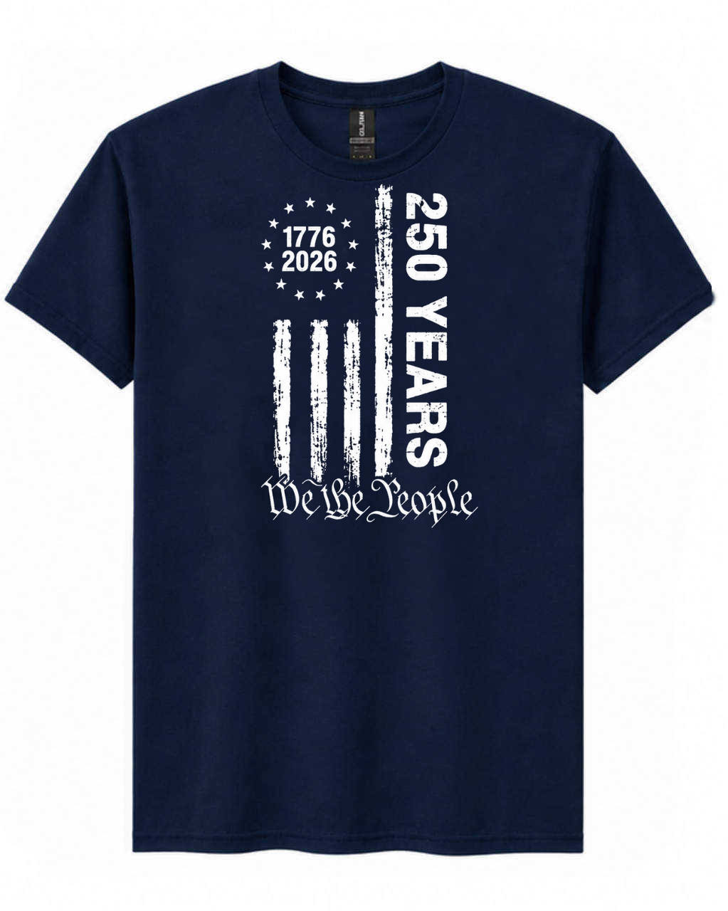We the People 250th Anniversary Custom T-Shirt Navy - front view