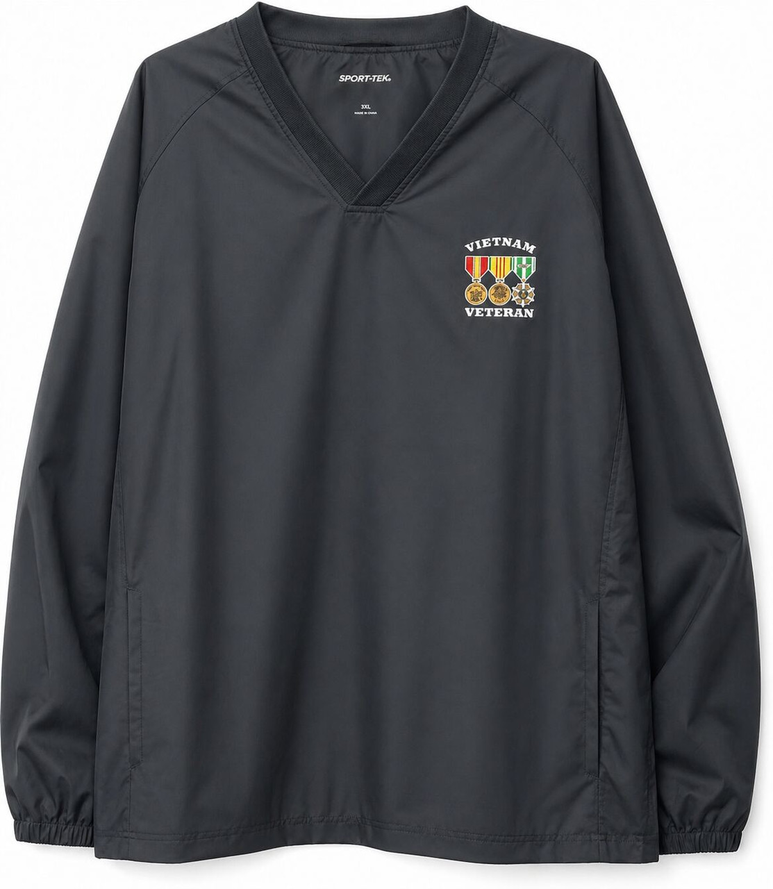 Vietnam Veteran 3 Medals Windshirt – Water-Repellent Front View