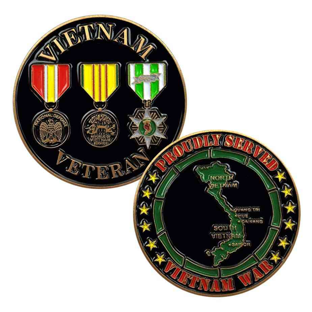 vietnam veteran 3 medals challenge coin