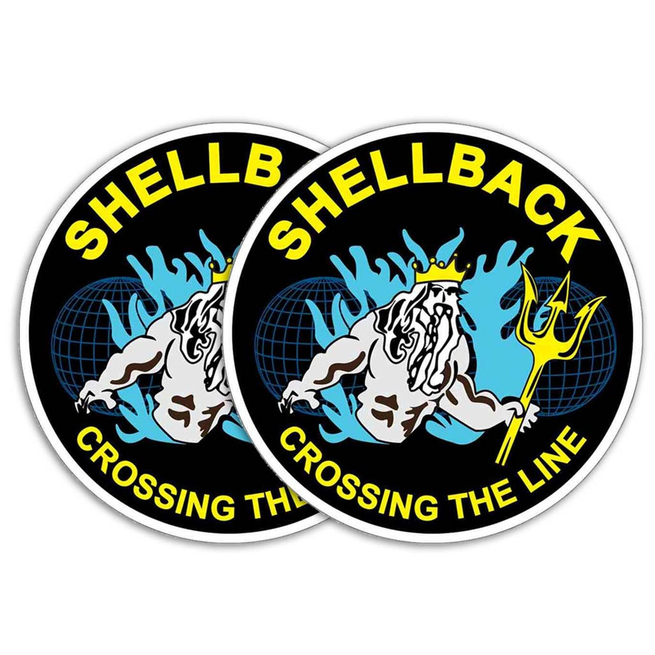 US Navy Shellback, Crossing the Line Circle Decal Quantity of (2)