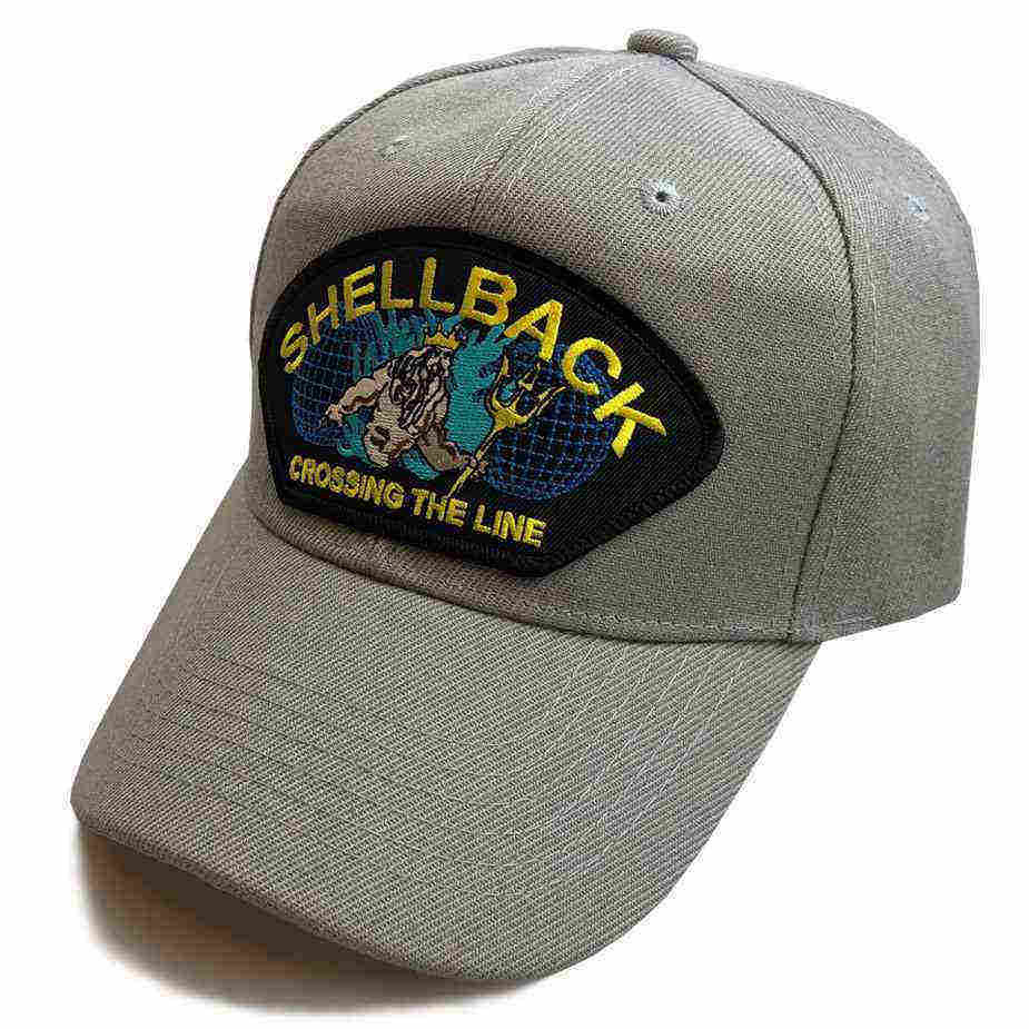 navy shellback crossing line special edition gray hat