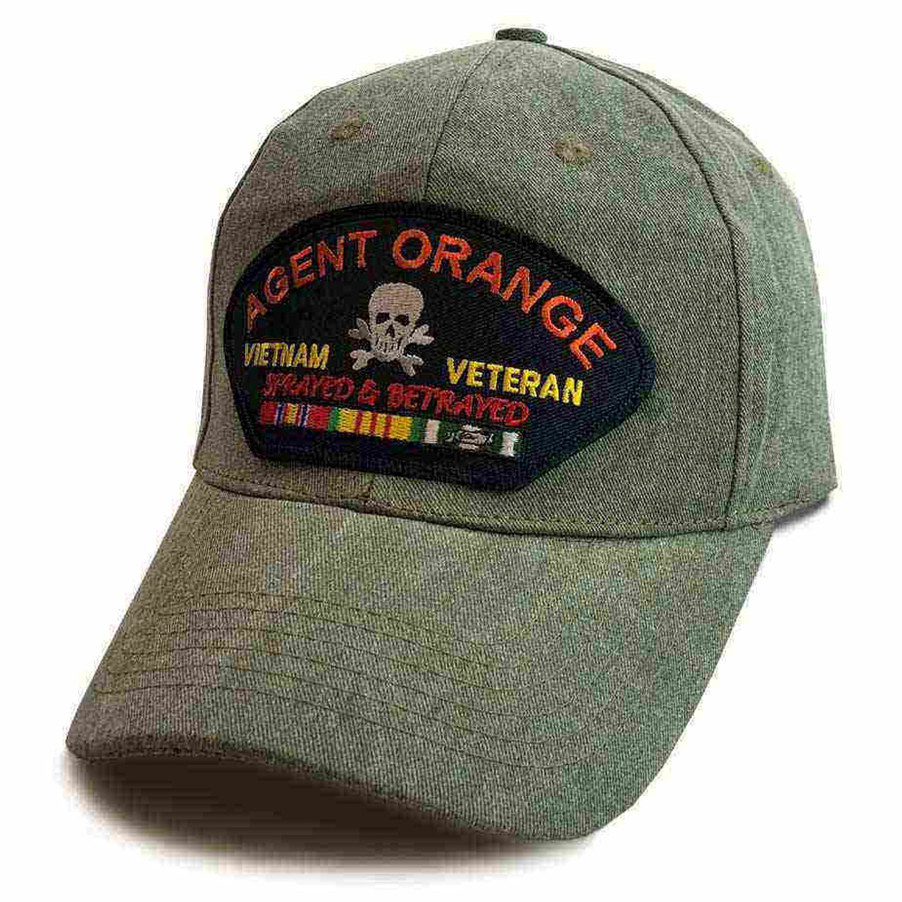 vietnam veteran ribbons agent orange classic edition vintage o d hat