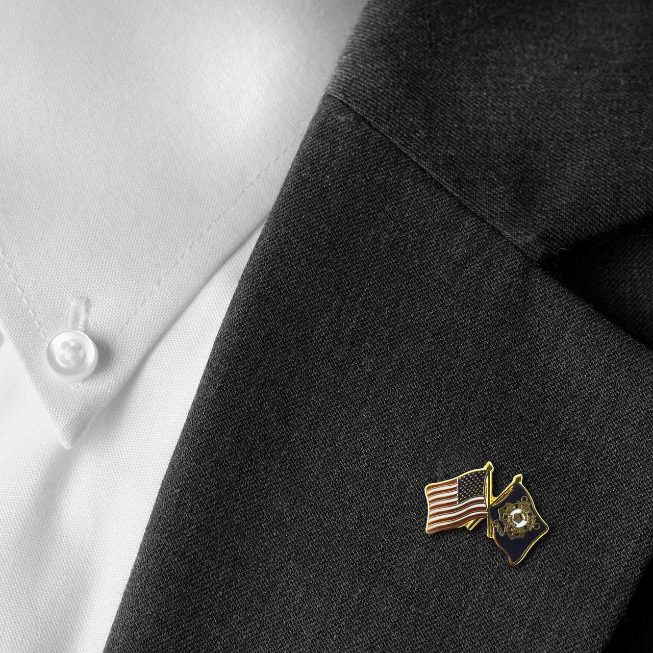 American Flag Coast Guard Flag Hat/Lapel Pin VetFriends