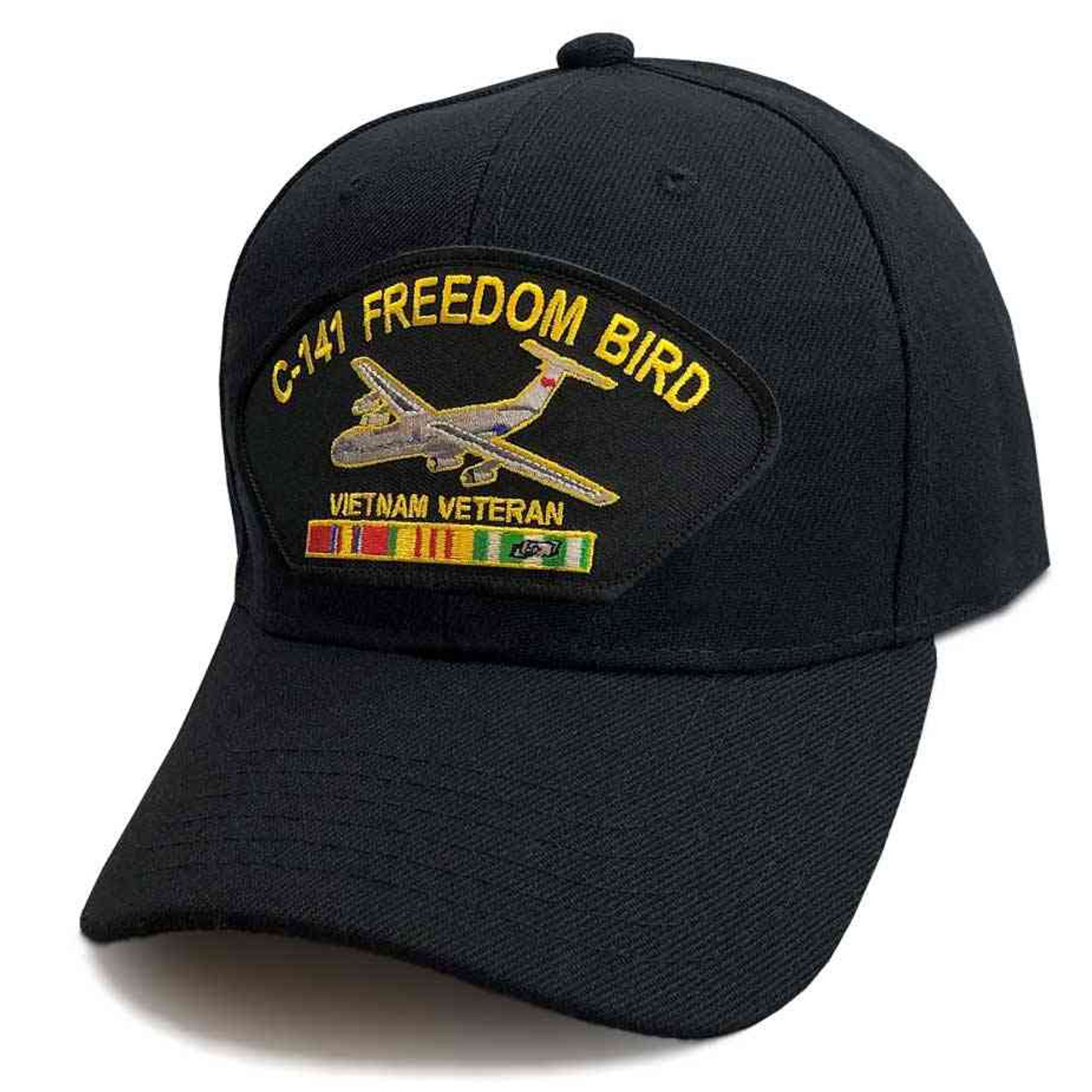 vietnam veteran hat ribbons and c141 freedom bird