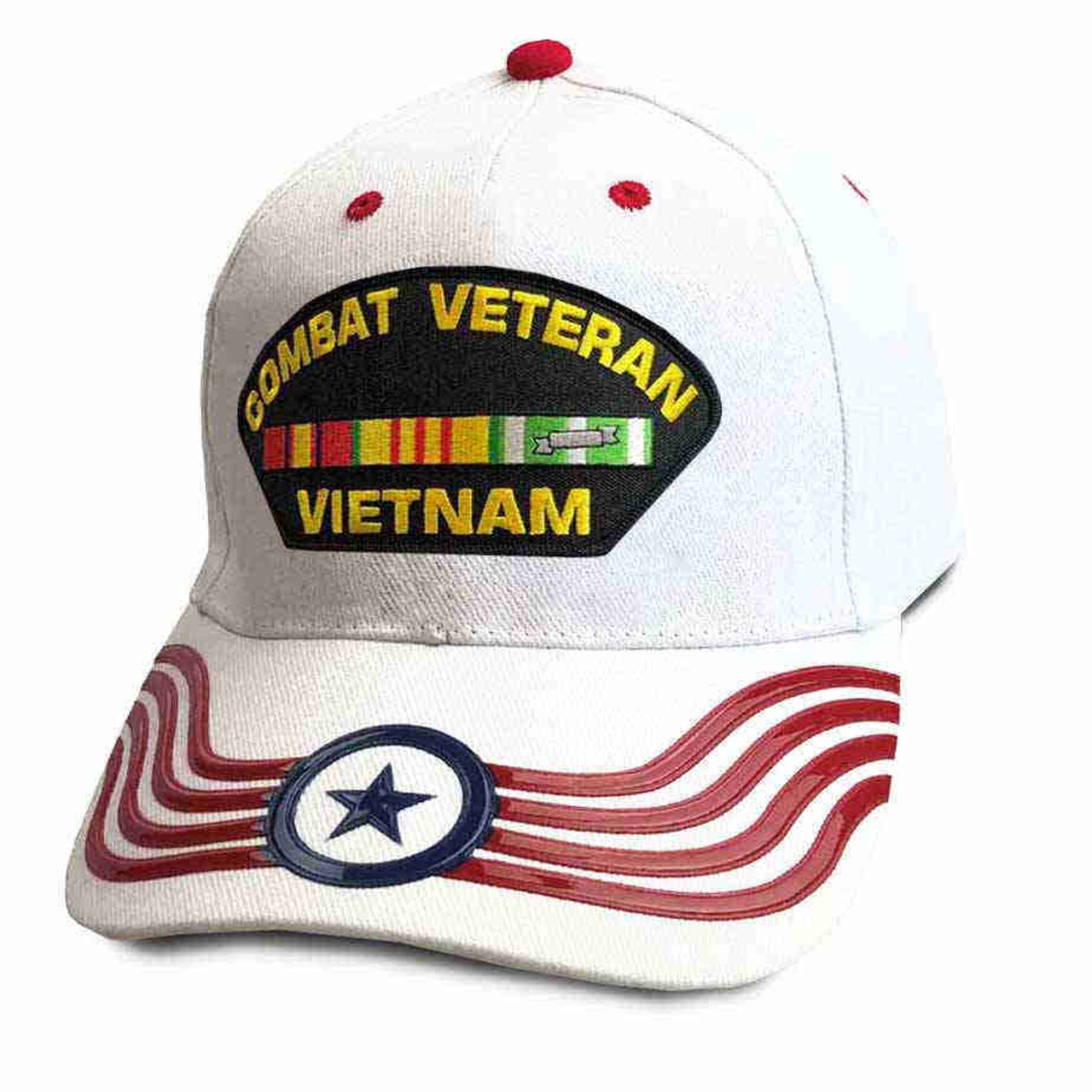 combat veteran vietnam hat 3 ribbons and banner design