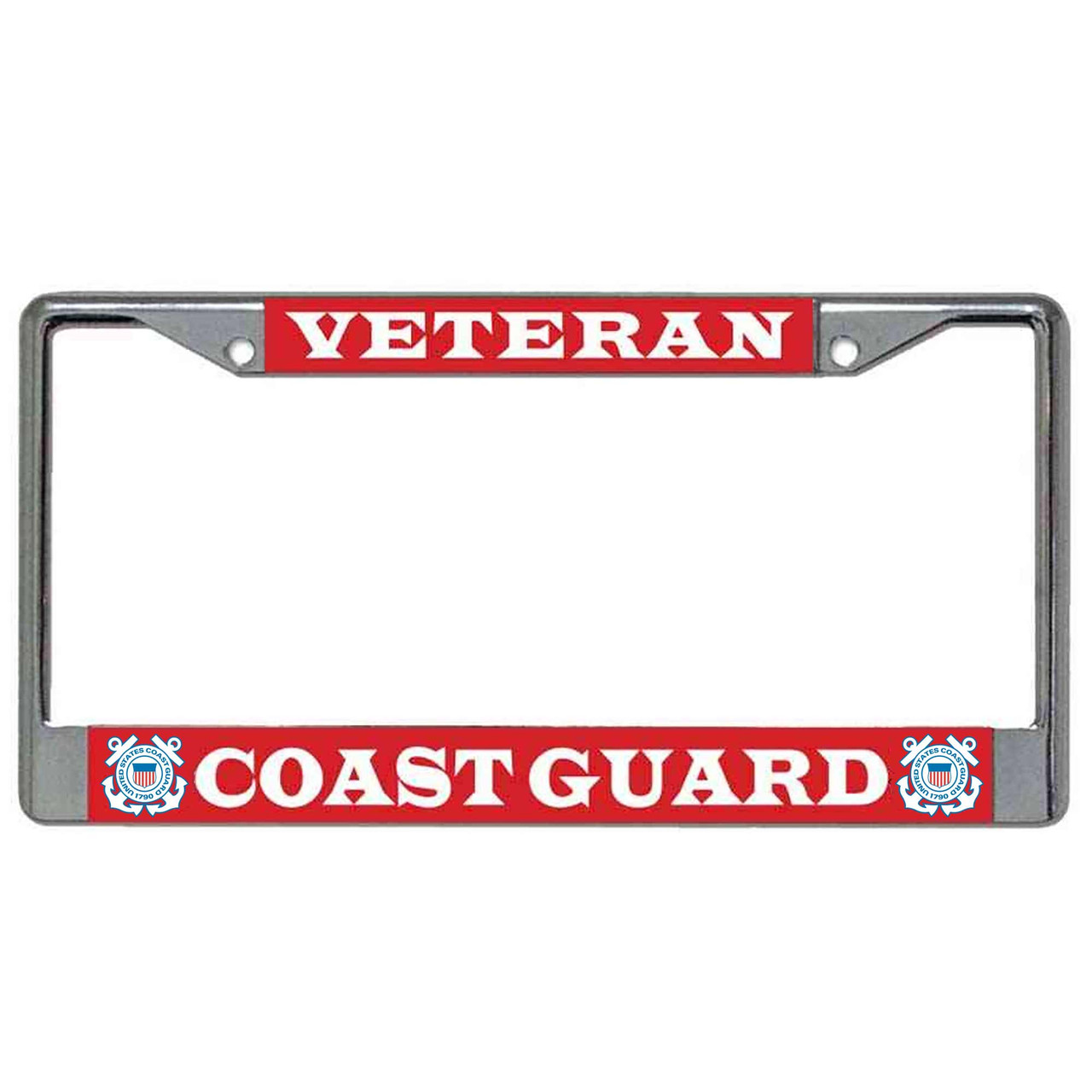 coast guard veteran license plate frame
