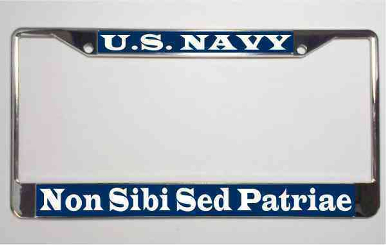navy non sibi sed patriae license plate frame