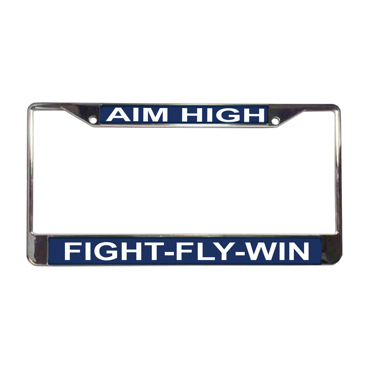 air force aim high license plate frame - front view