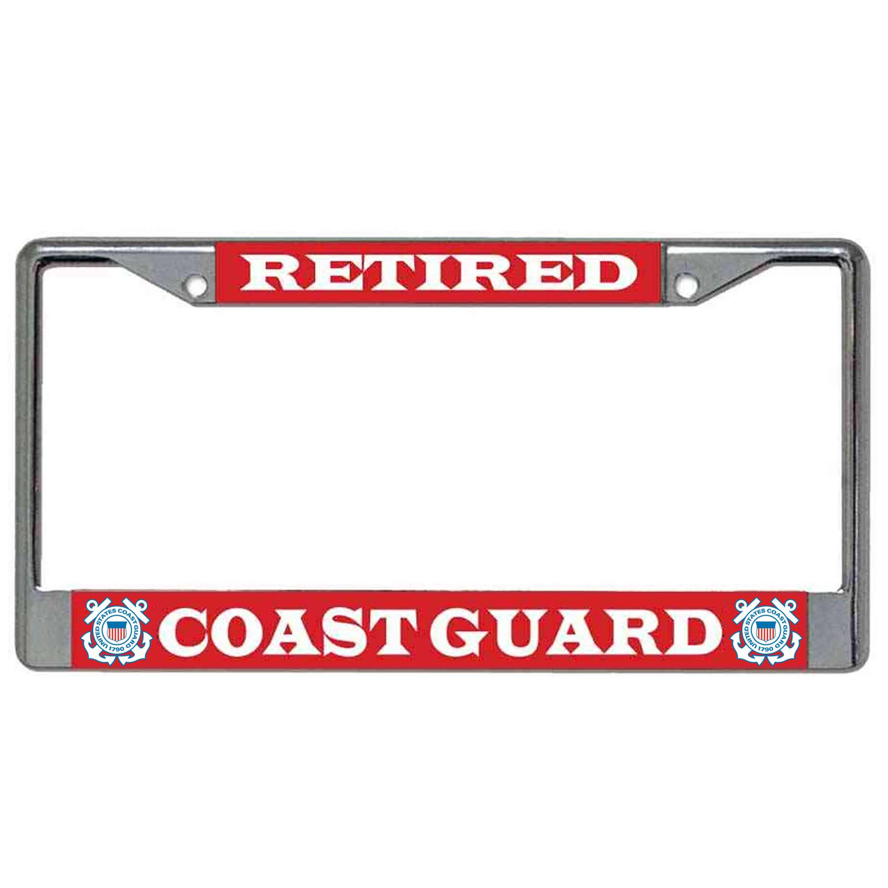 coast guard retired license plate frame