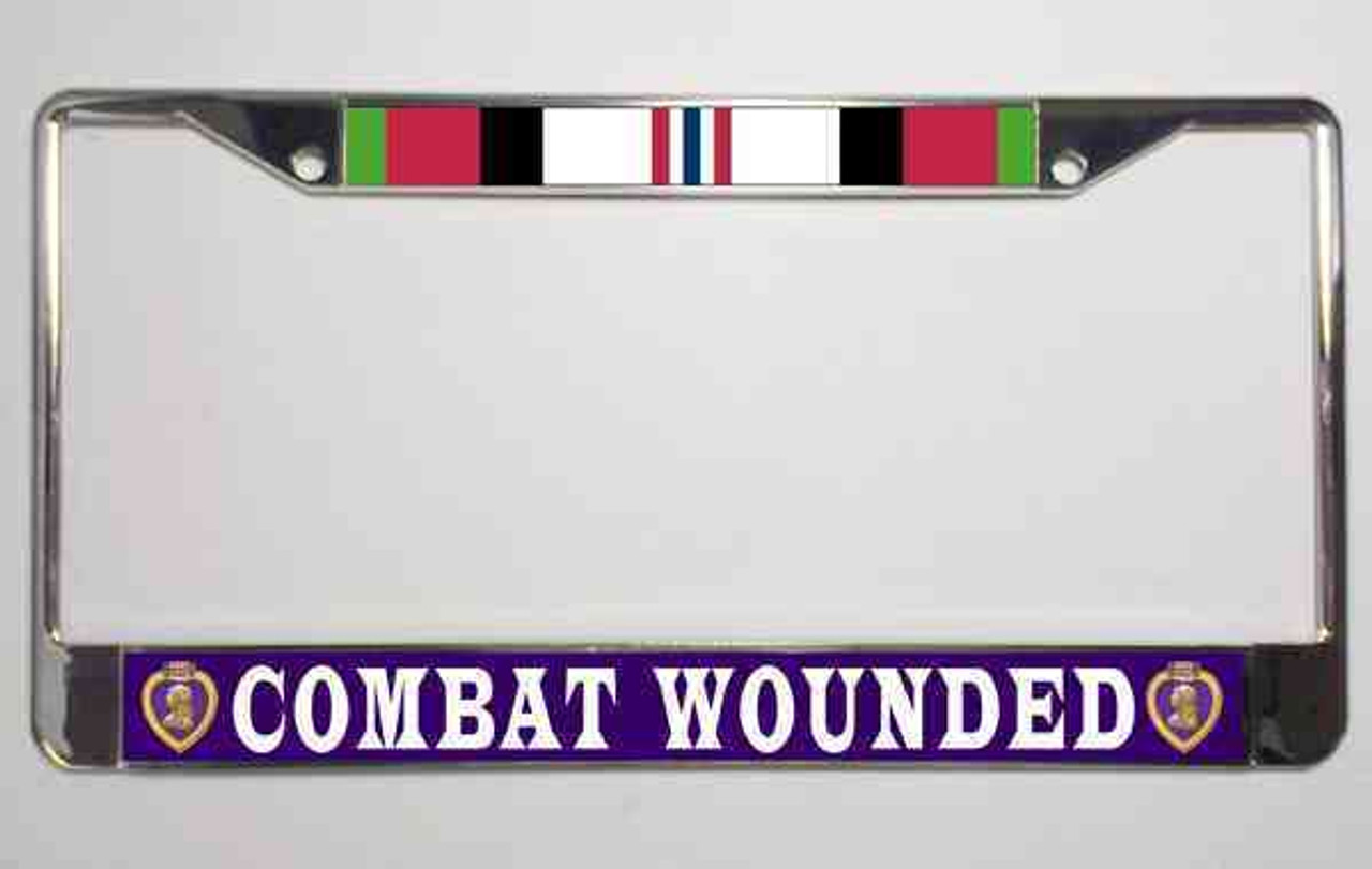 afghanistan war oef purple heart veteran license plate frame