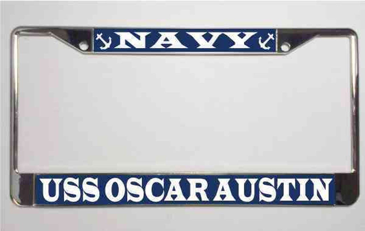 uss oscar austin license plate frame
