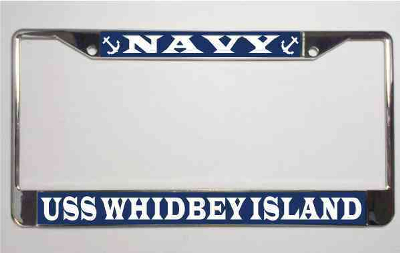 uss whidbey island license plate frame
