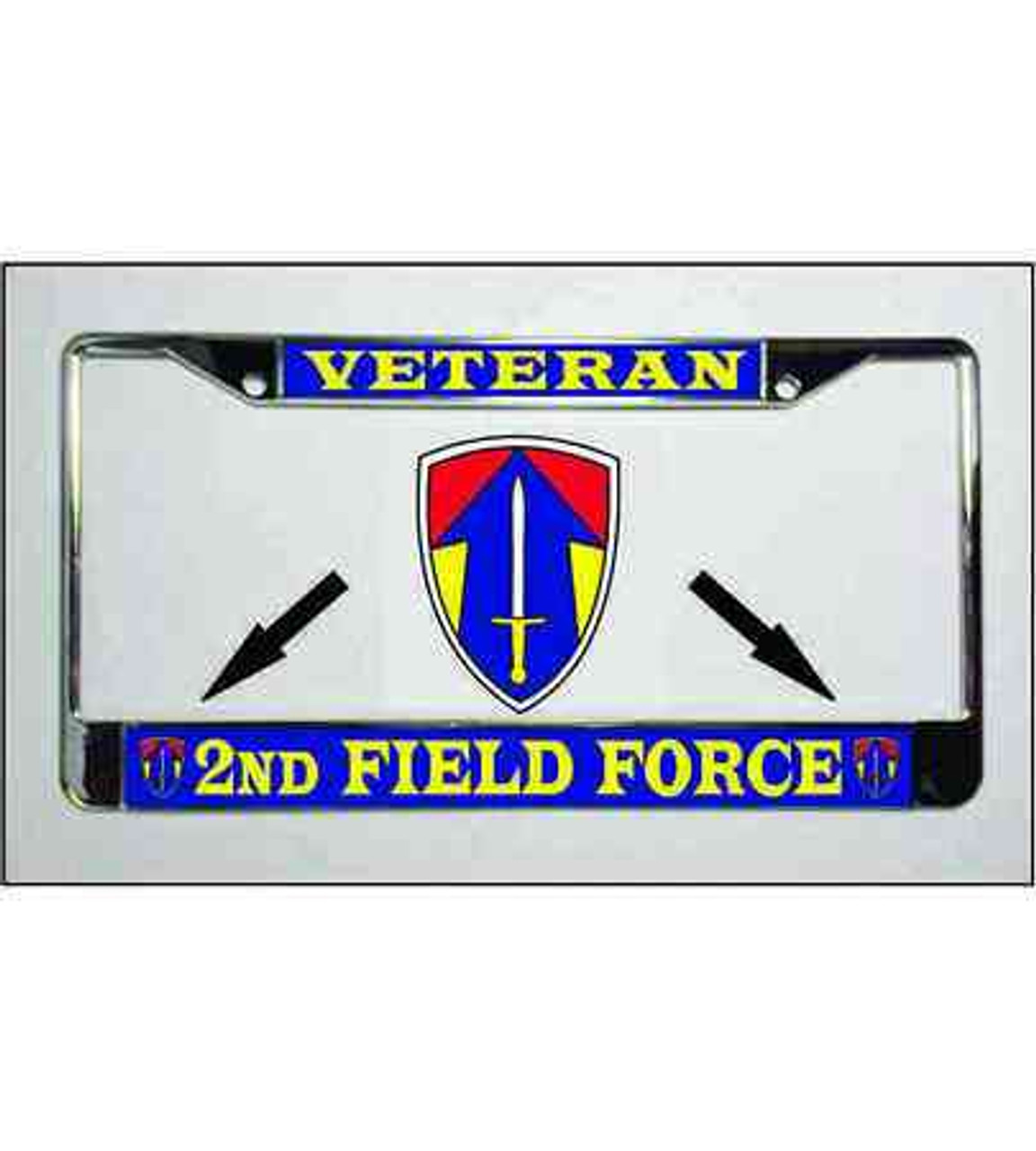 army 2nd field force veteran license plate frame