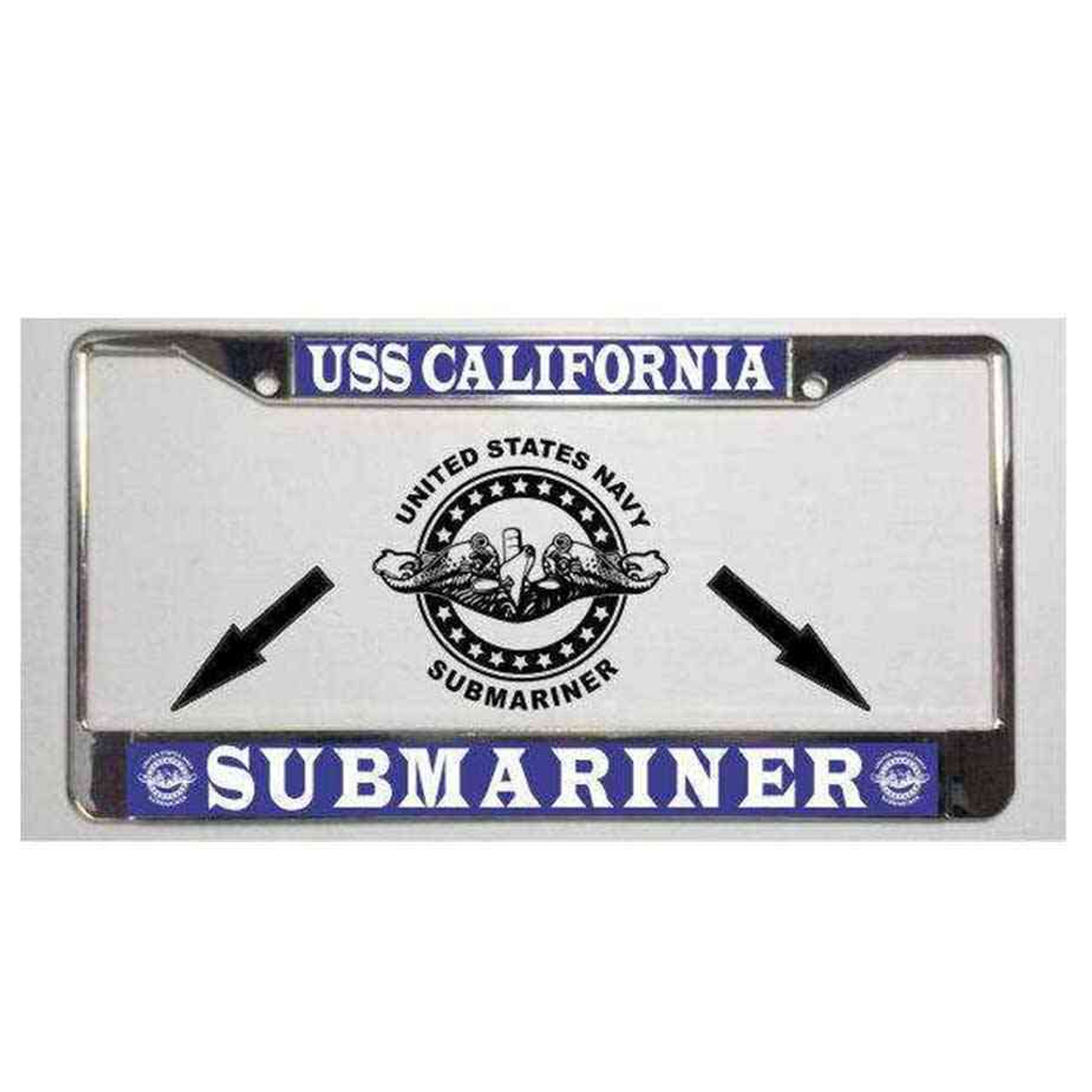 navy submarine badge uss california license plate frame