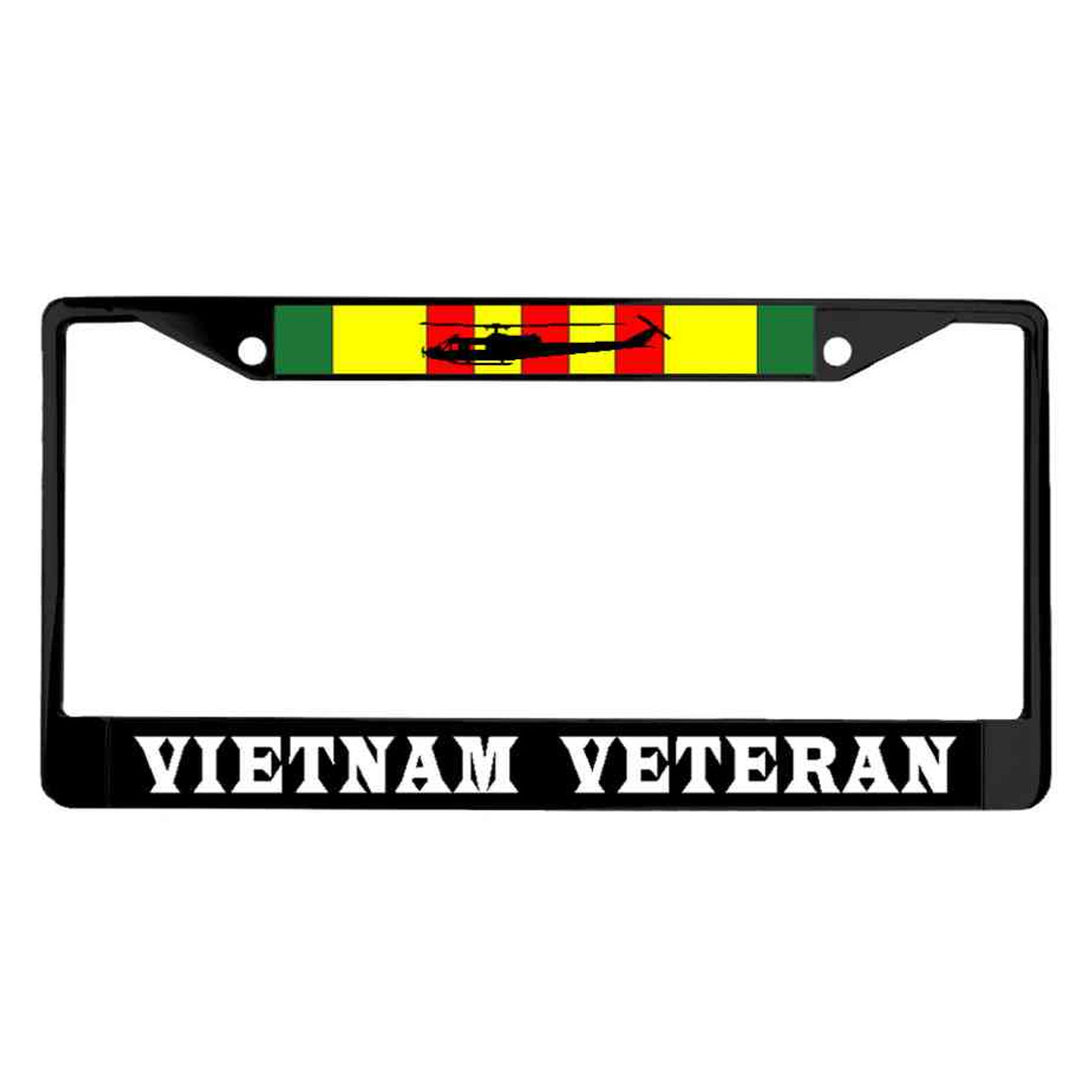 vietnam veteran ribbon huey powder coated license plate frame