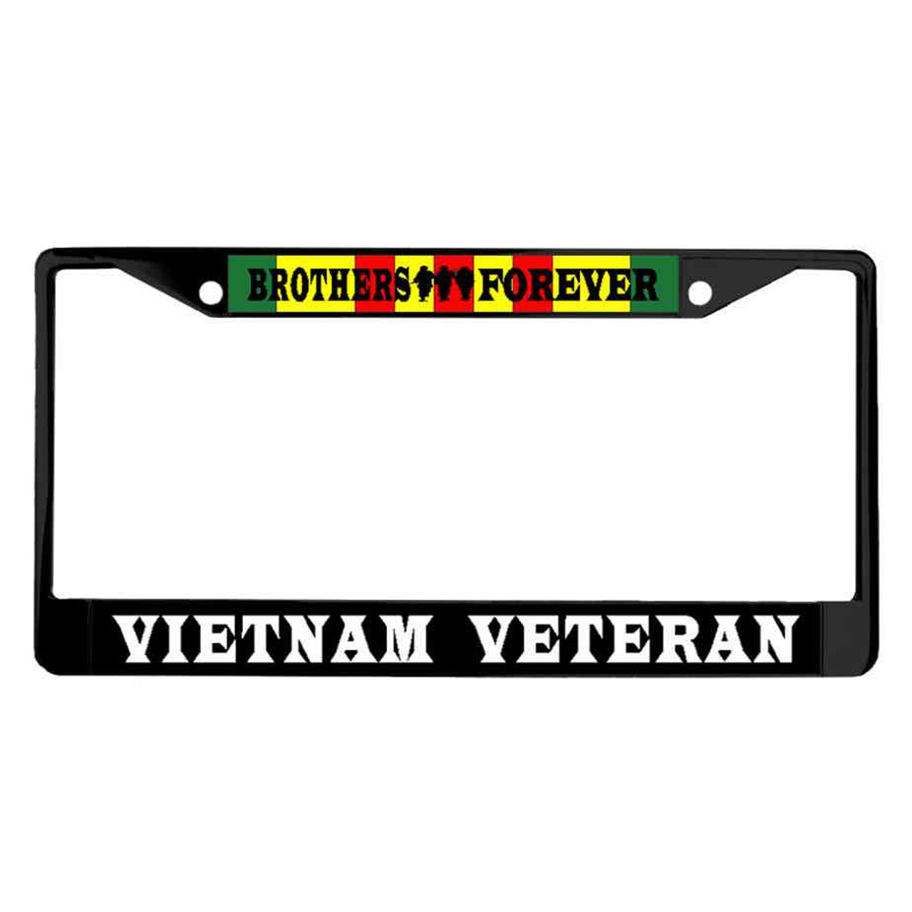 vietnam veteran brothers forever ribbon powder coated license plate frame