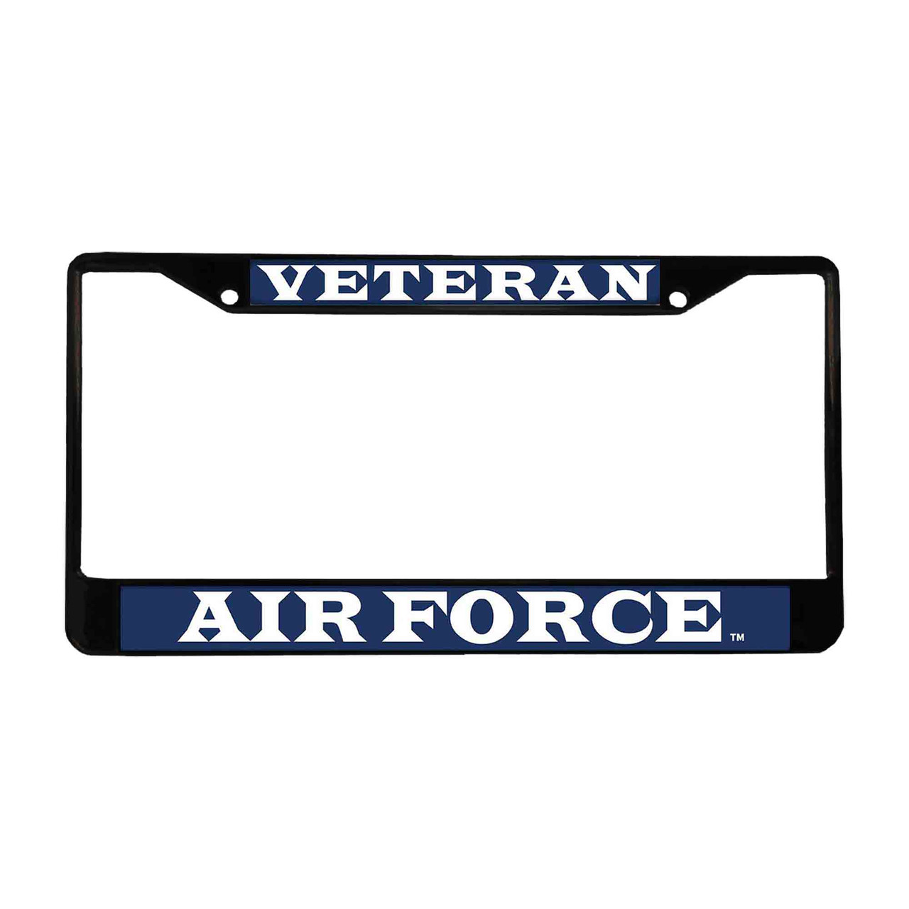 air force veteran powder coated license plate frame - front view