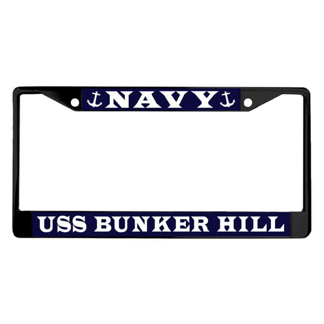 uss bunker hill powder coated license plate frame