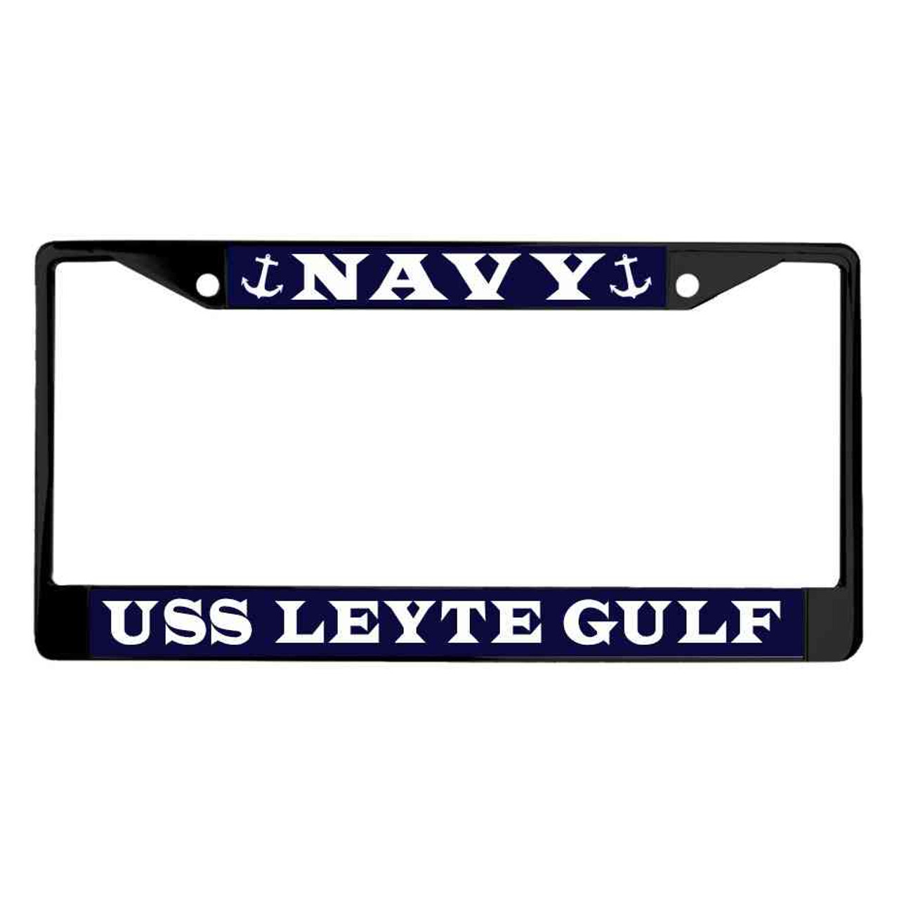 uss leyte gulf powder coated license plate frame