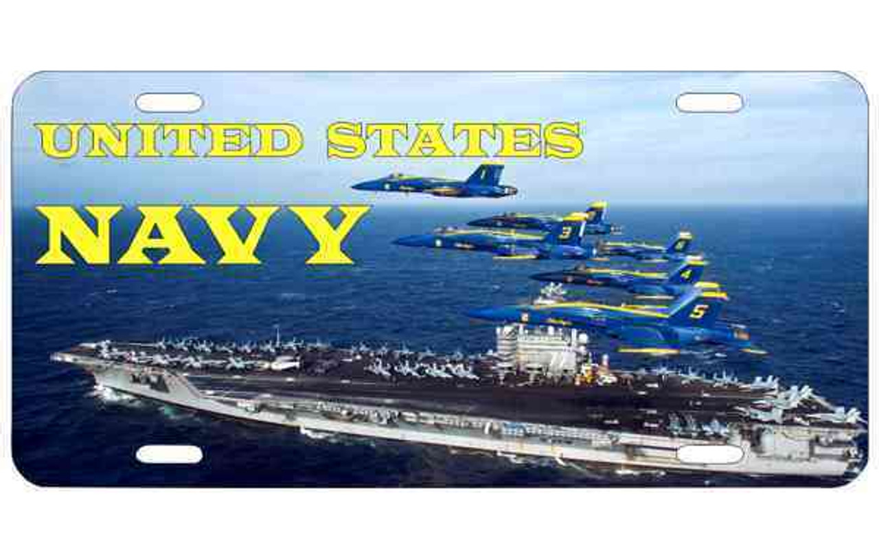 navy carrier blue angels photo license plate