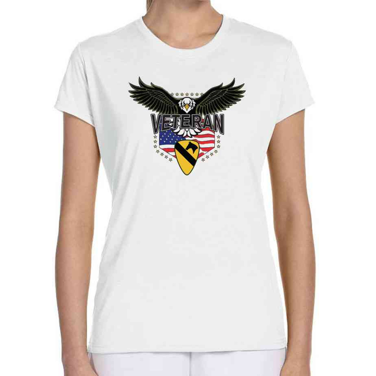 1st cavalry division w eagle ladies white tshirt