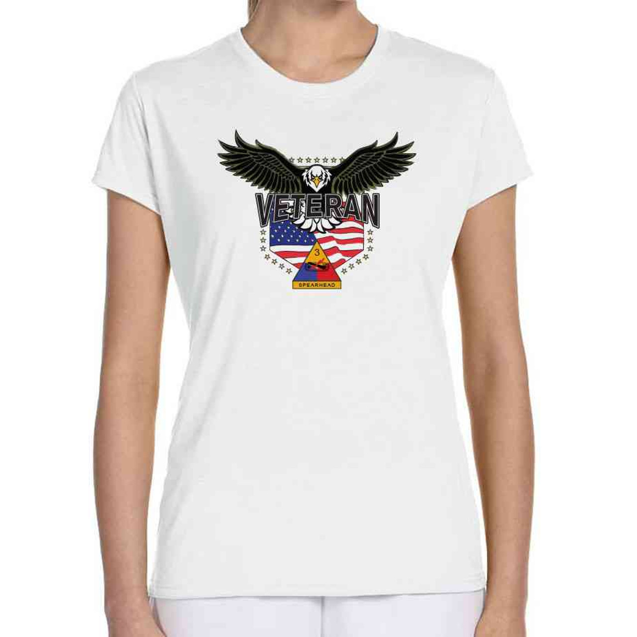3rd armored division w eagle ladies white tshirt