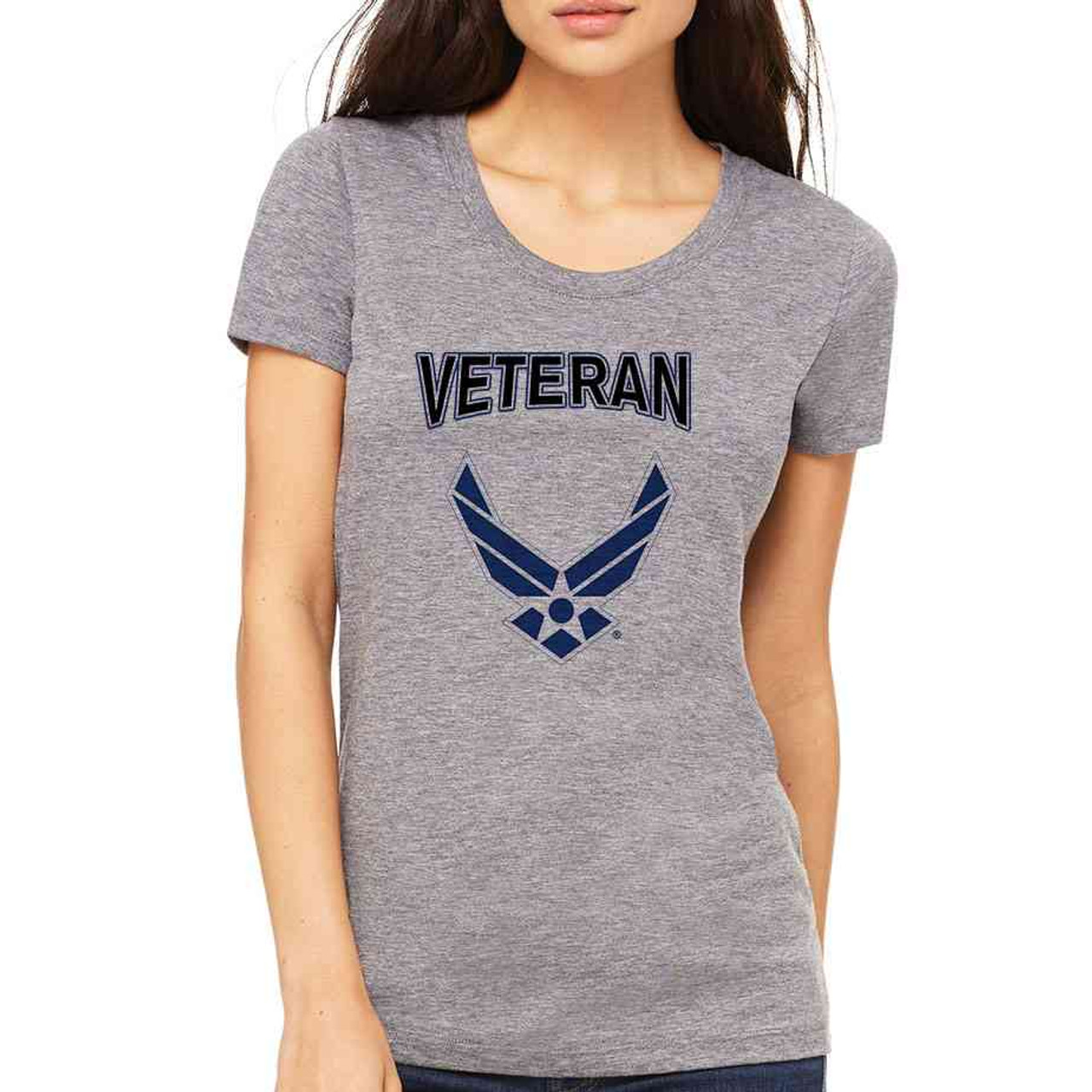 usaf wings veteran ladies grey tshirt