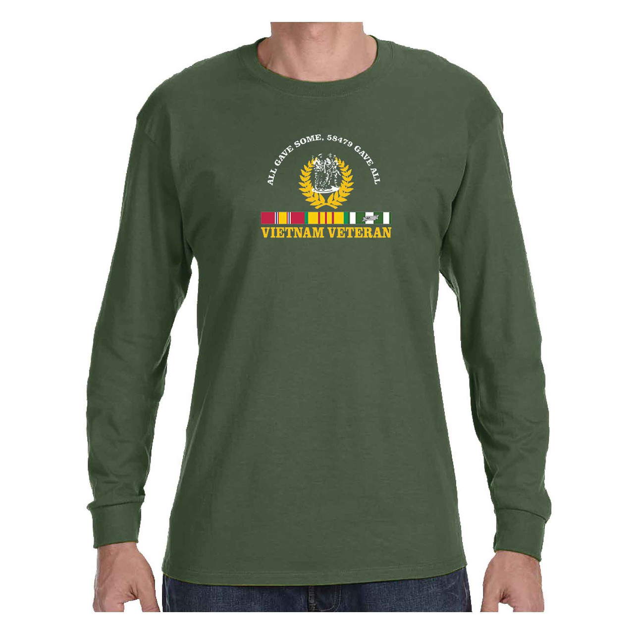 vietnam veteran all gave some 58479 gave all special edition olive drab long sleeve shirt front view