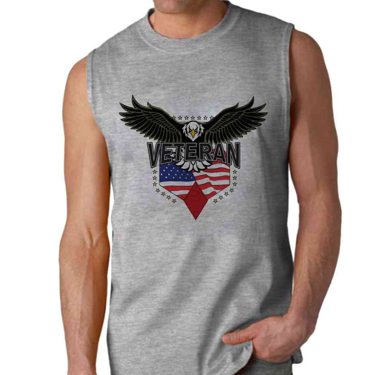 5th infantry division w eagle sleeveless shirt