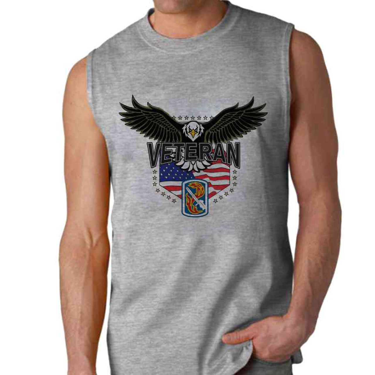 198th light infantry brigade w eagle sleeveless shirt
