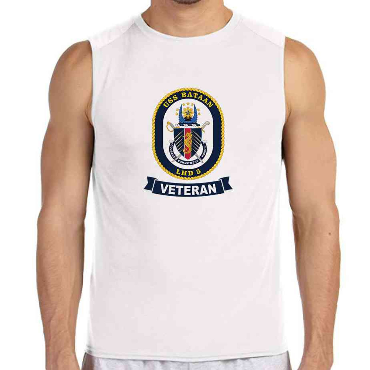 uss bataan veteran white sleeveless shirt