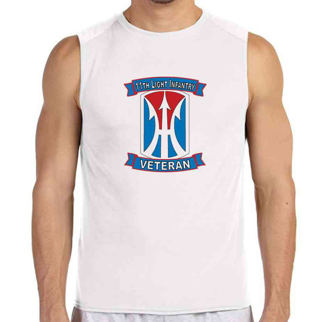 11th light infantry brigade veteran white sleeveless shirt