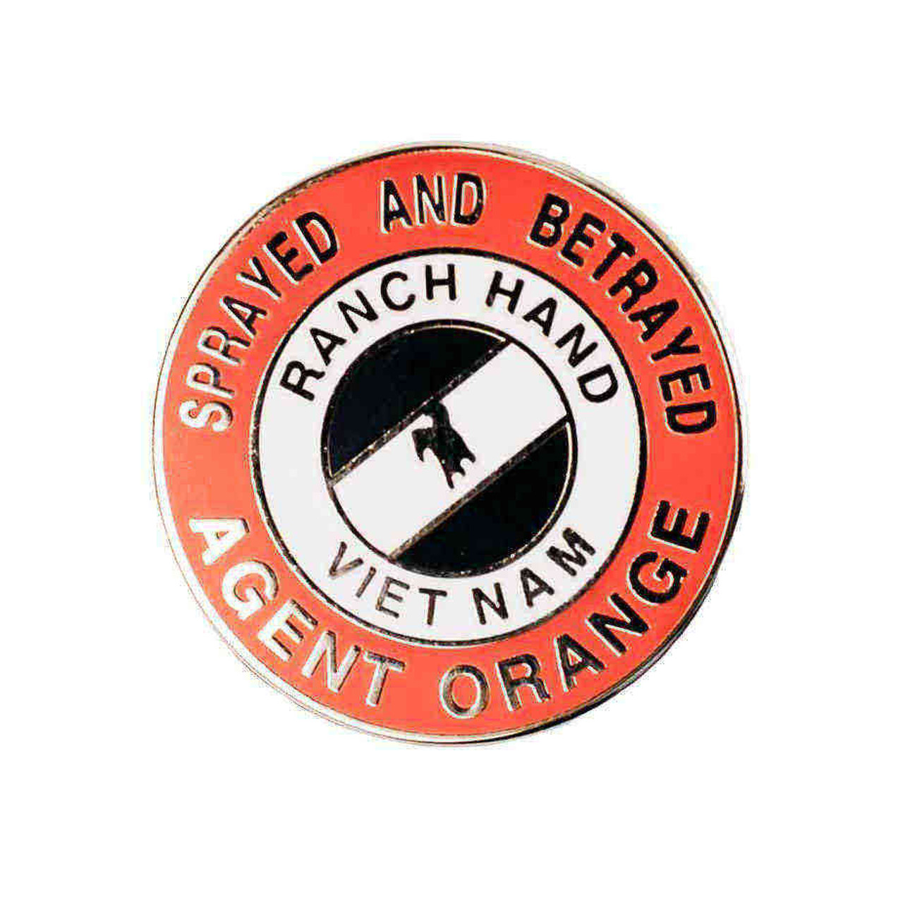 agent orange hat lapel pin