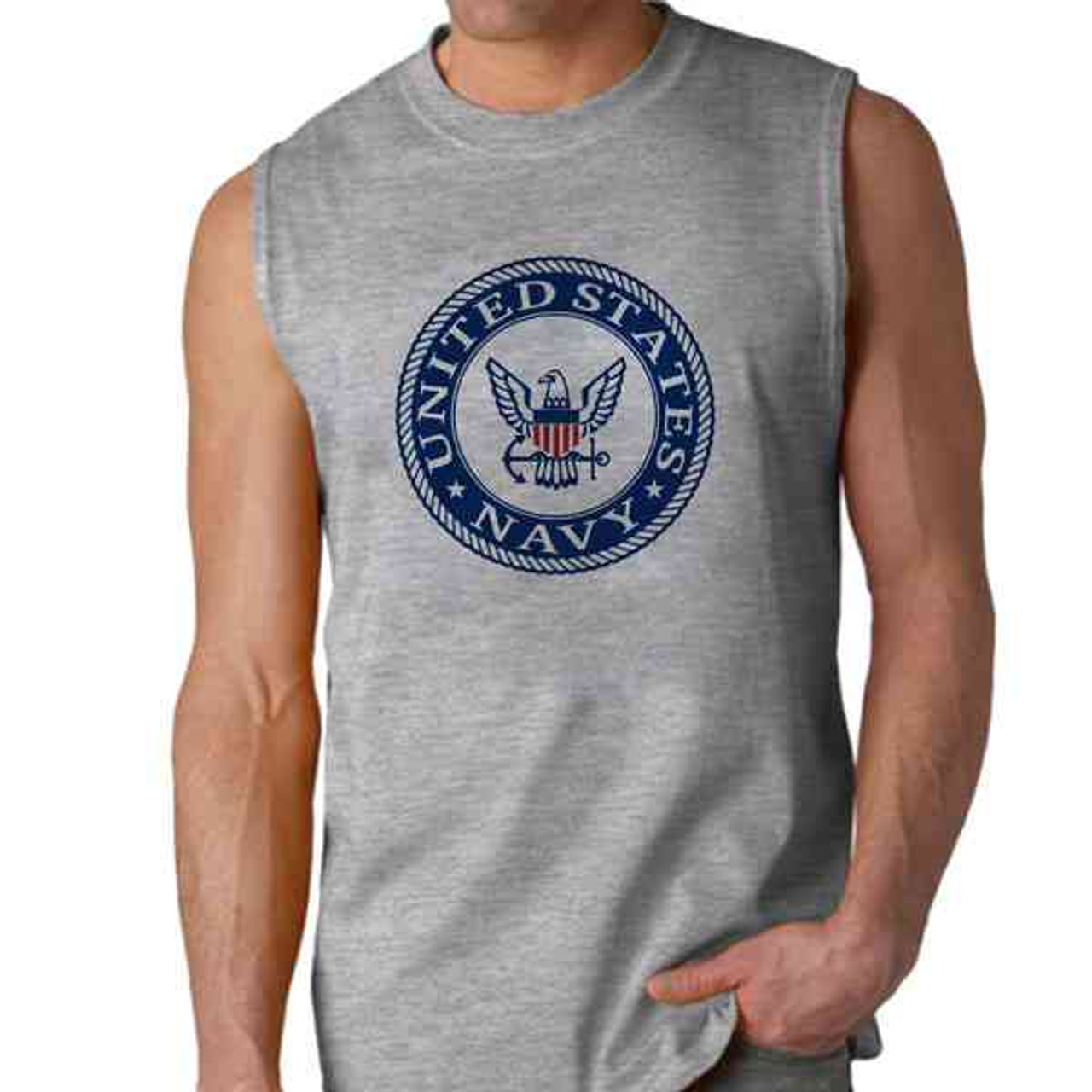 officially licensed u s navy emblem blue sleeveless shirt officially licensed u s navy emblem blue sleeveless shirt