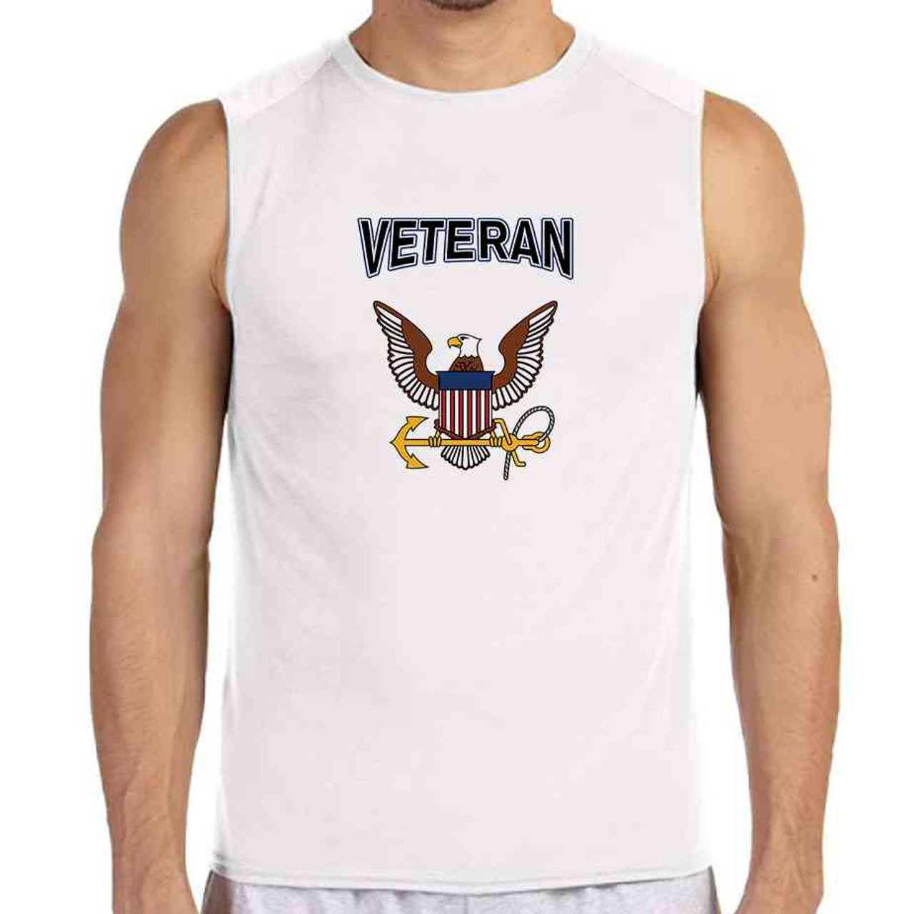 officially licensed u s navy eagle and anchor veteran white sleeveless shirt officially licensed u s navy eagle and anchor veteran white sleeveless shirt