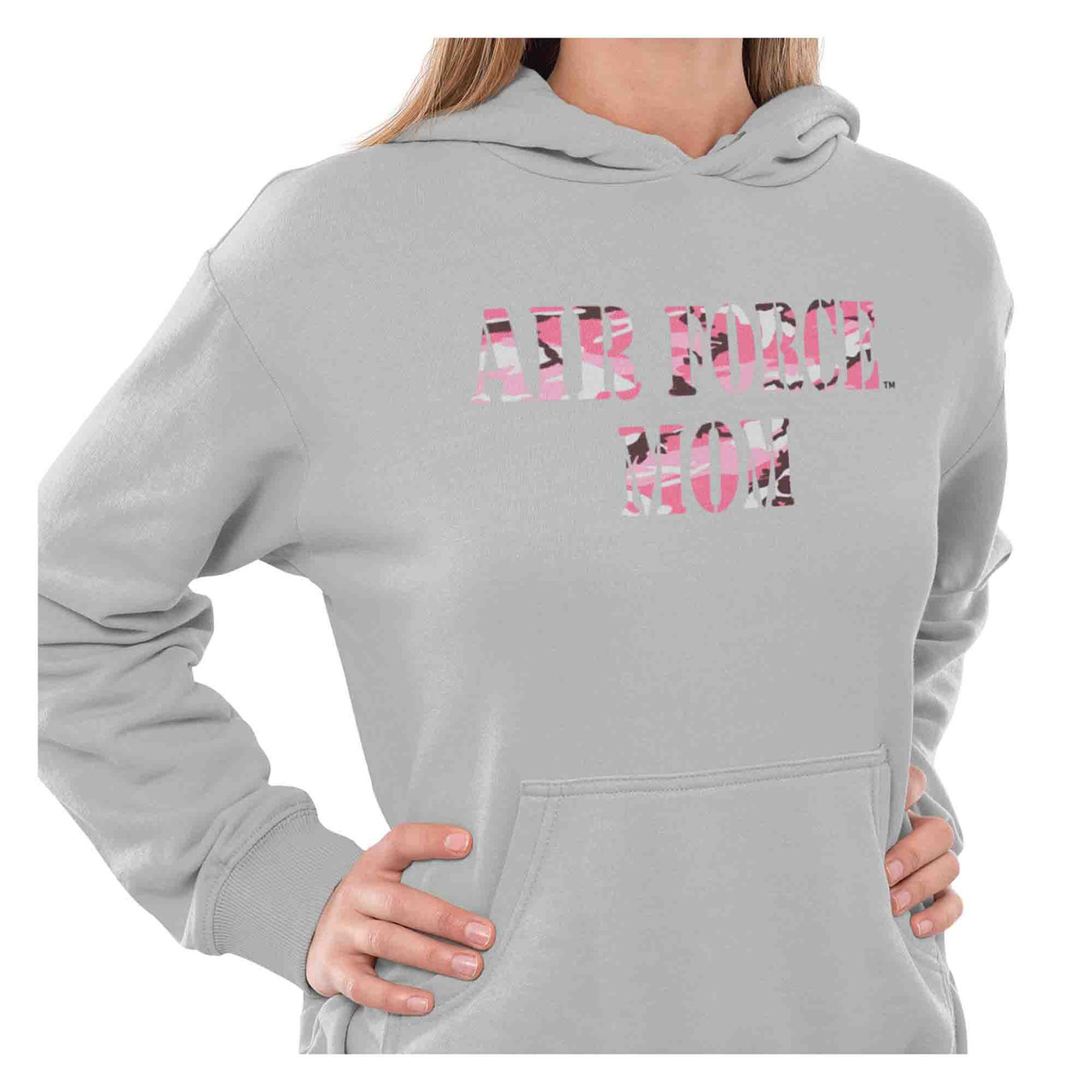 air force mom pink camo hoodie sweatshirt - front air force mom pink camo hoodie sweatshirt - front