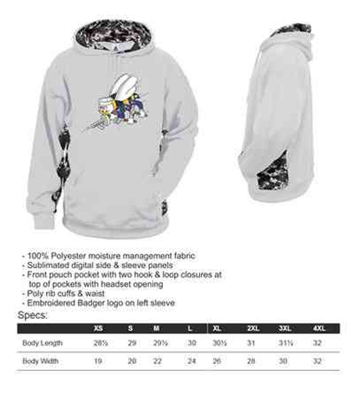 navy seabees performance digital camo hoodie sweatshirt