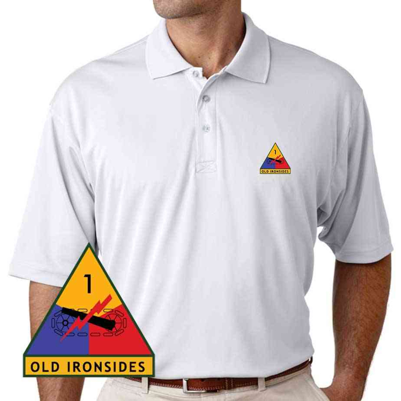 1st armored division old ironsides performance polo shirt