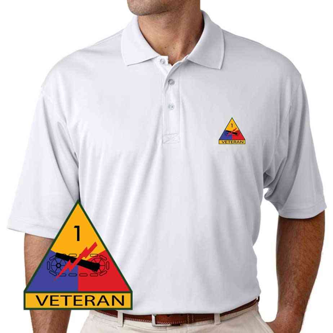 1st armored division veteran performance polo shirt