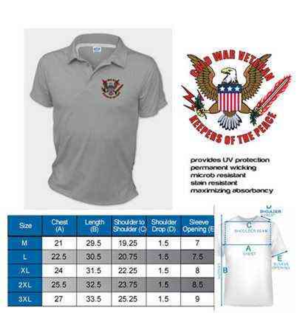 cold war veteran keepers peace grey performance polo