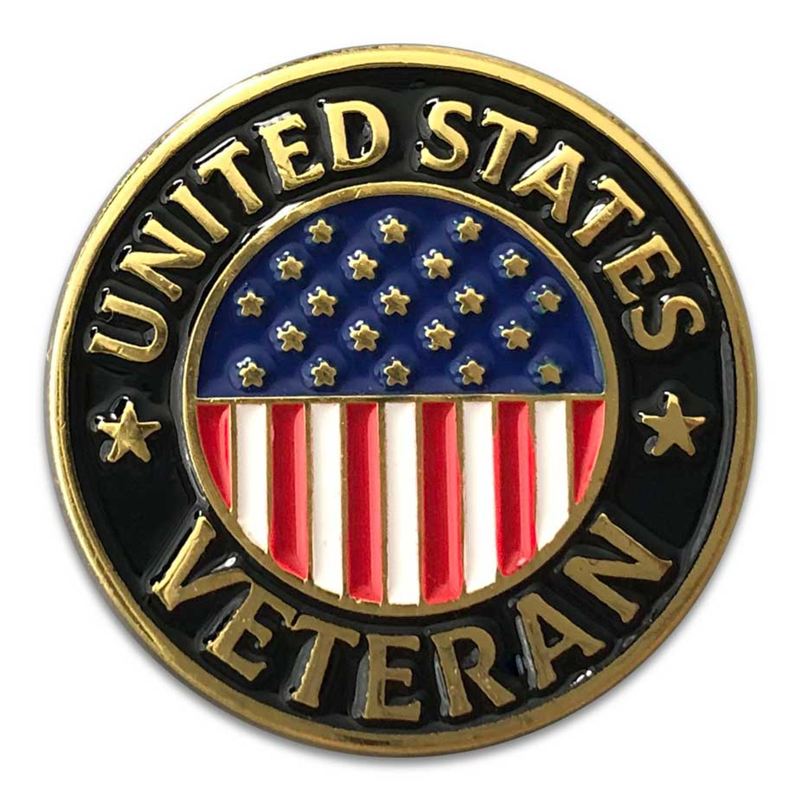 Us Veteran Lapel Pin With Us Flag Graphic 