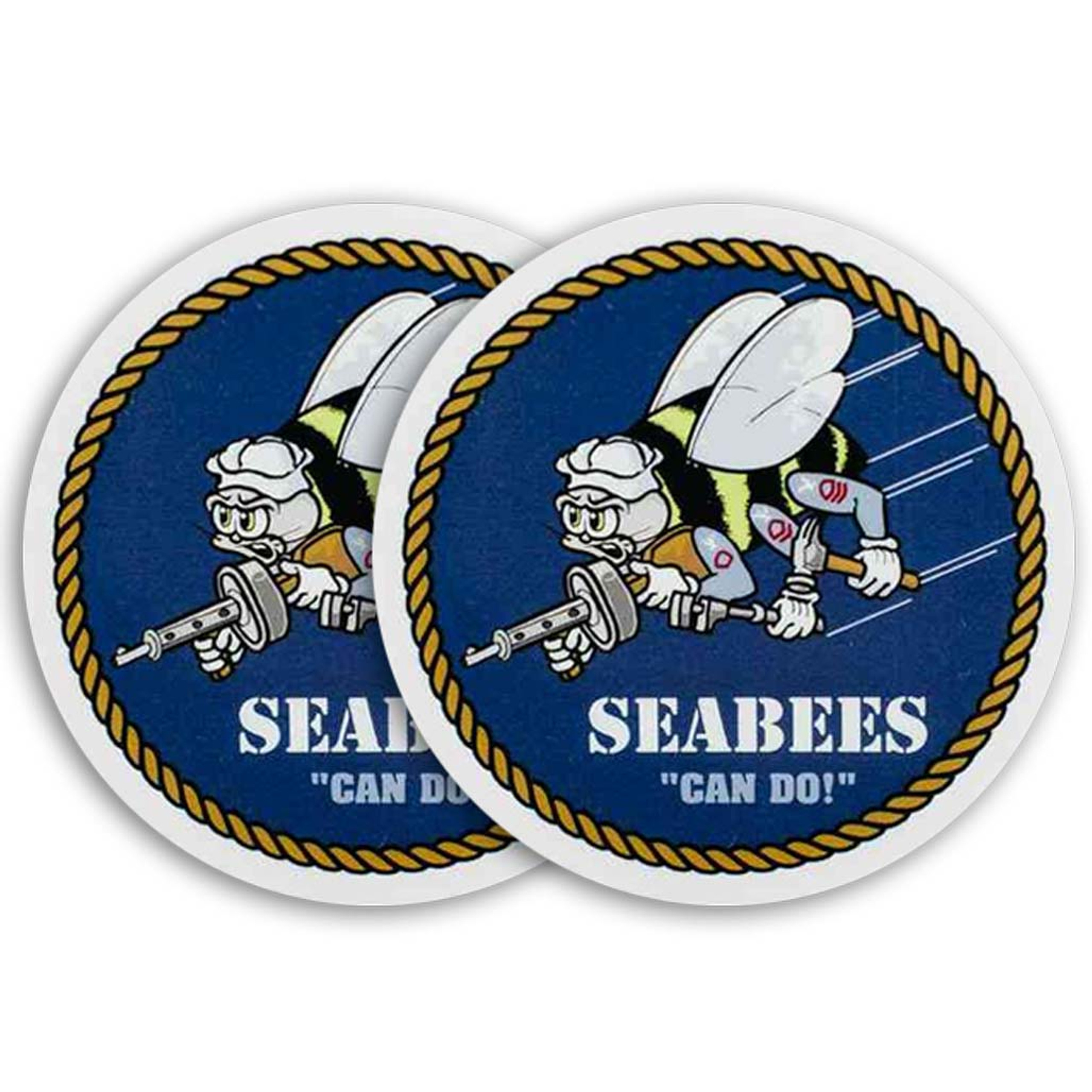 Us Navy Seabees Logo Circle Decal Sticker 