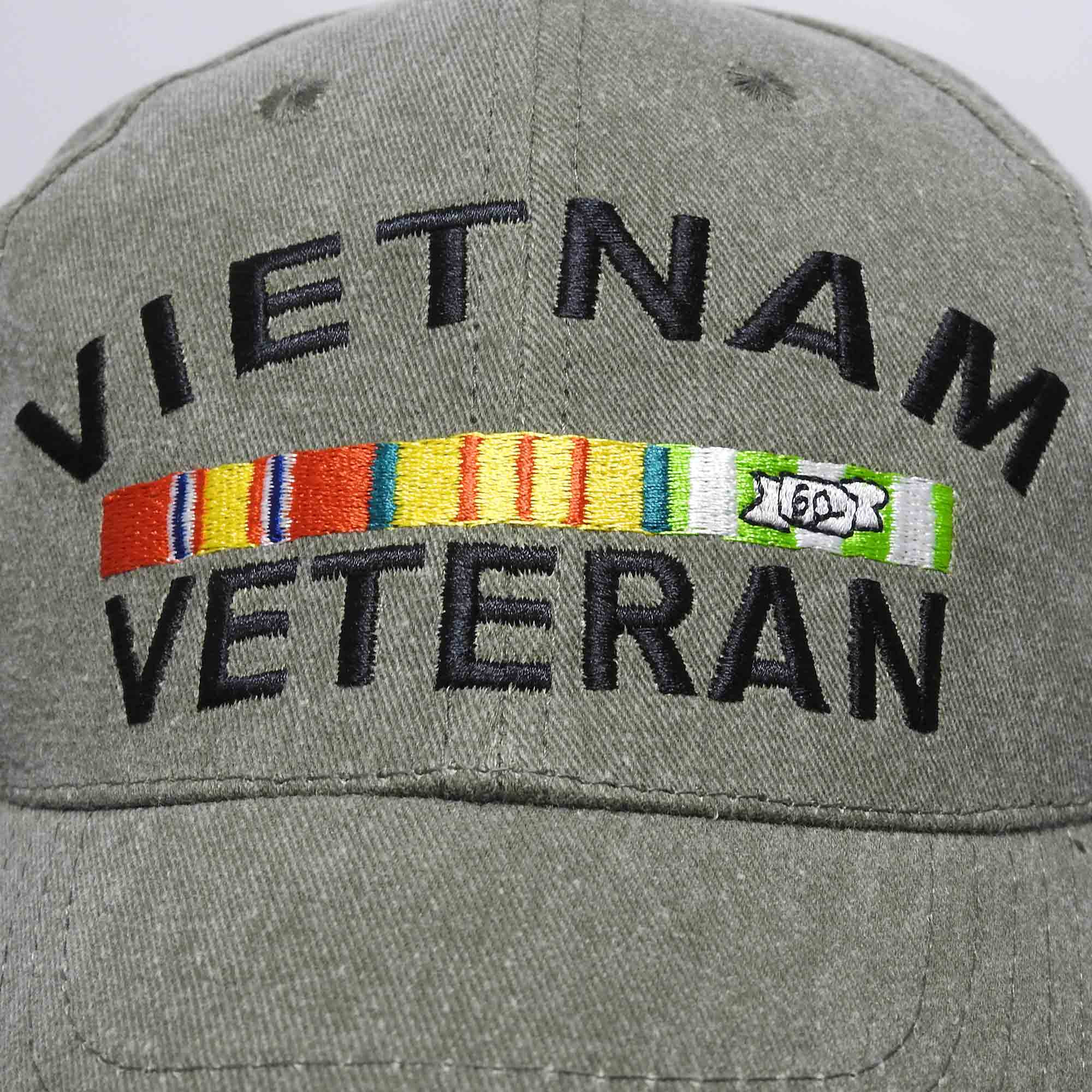 Trade Winds Vietnam Vet Veteran Ribbon Embroidered Beanie – Stretch Fit Skull Cap (WIN607A)