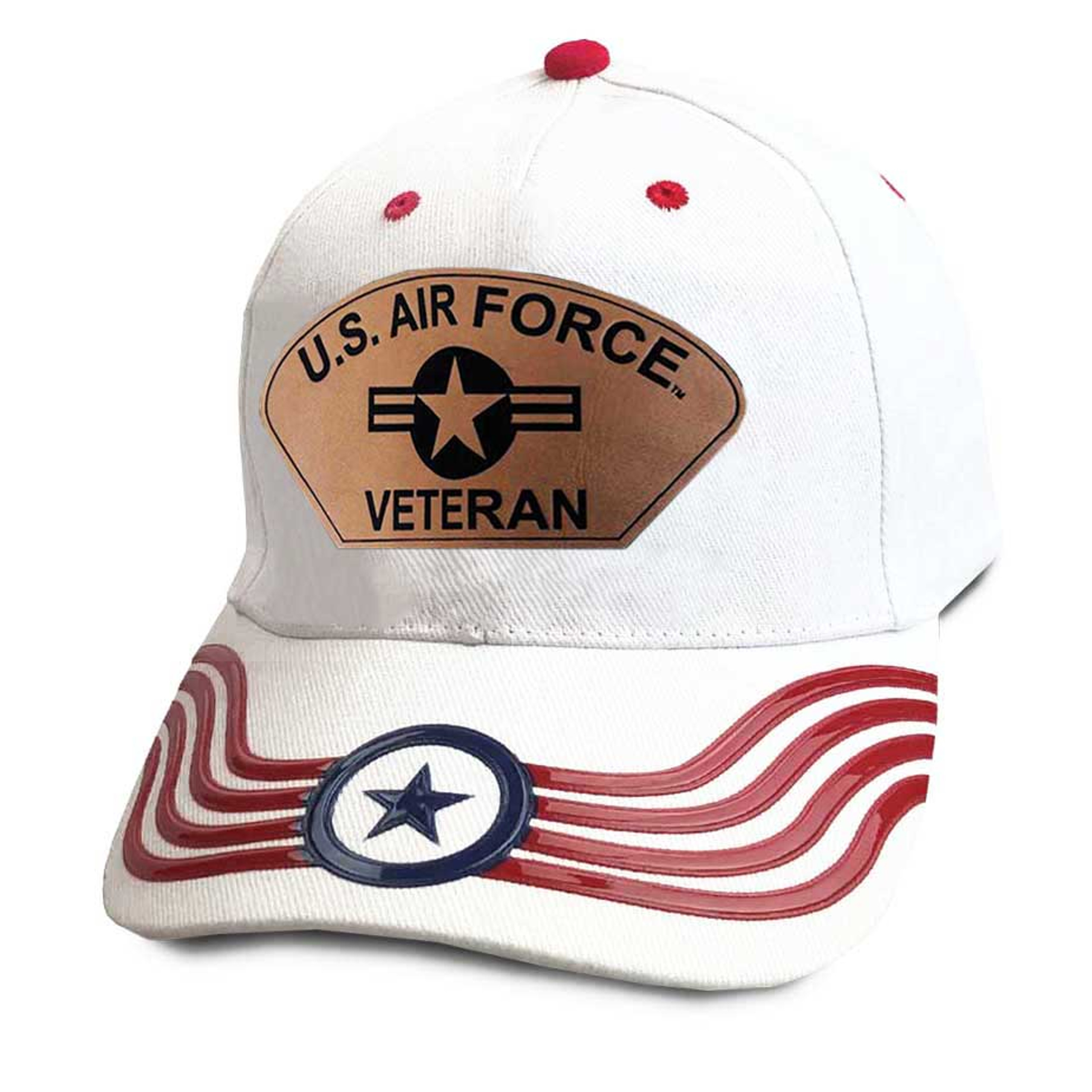US Air Force Veteran Leather Patch Hat / US Air Force Veteran Leather Patch Hat /
