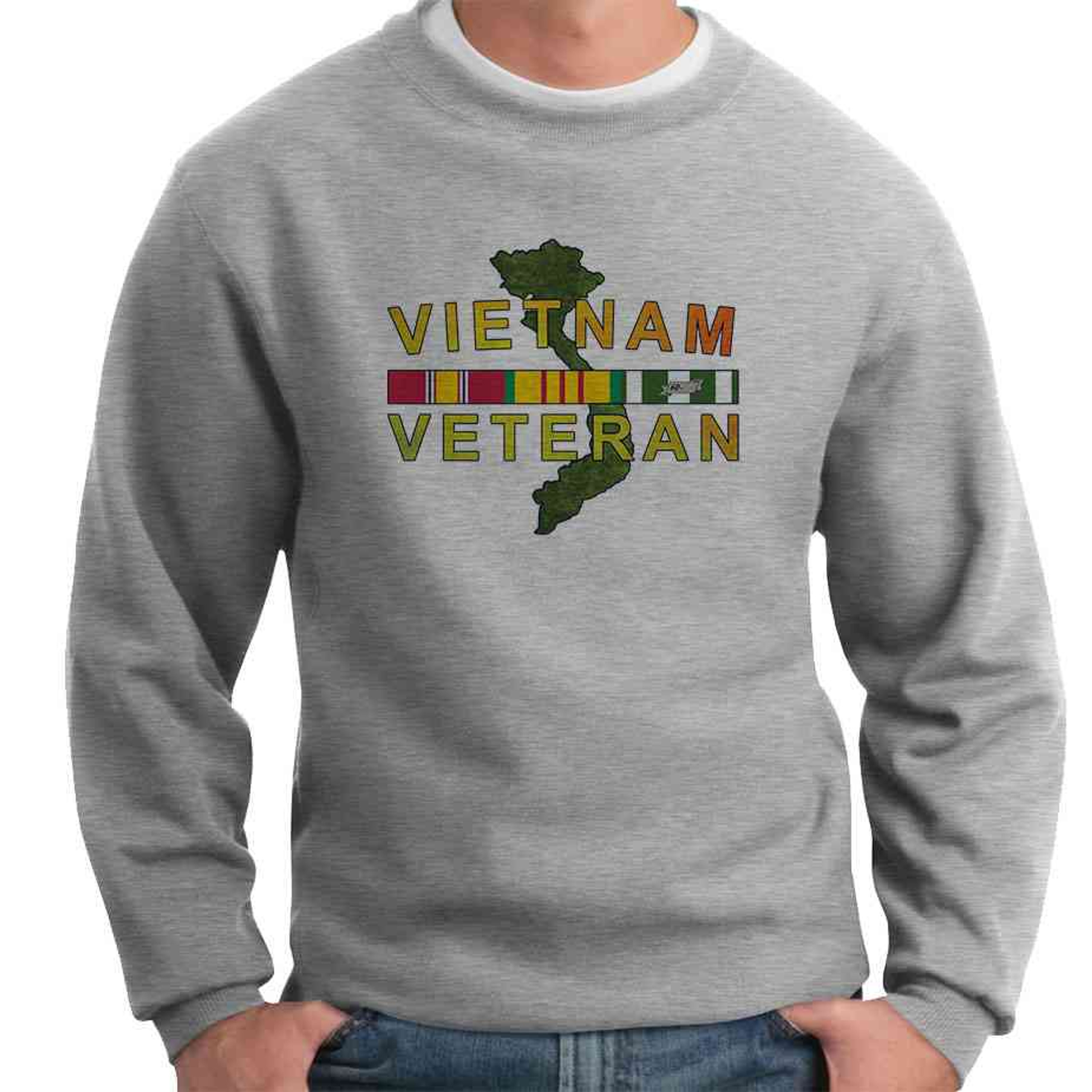 Vietnam Veteran Map Crewneck Sweatshirt - VetFriends