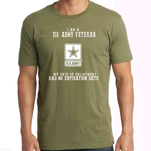 officially licensed us army veteran olive drab tshirt oath enlistment and us army logo