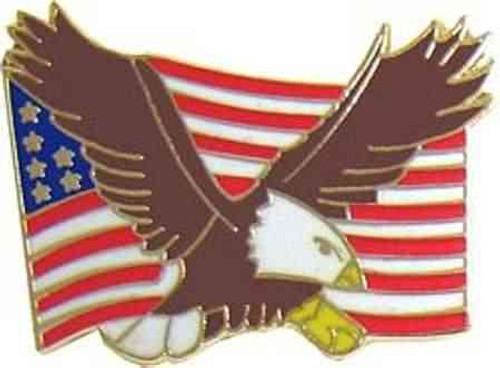 eagle flag hat lapel pin