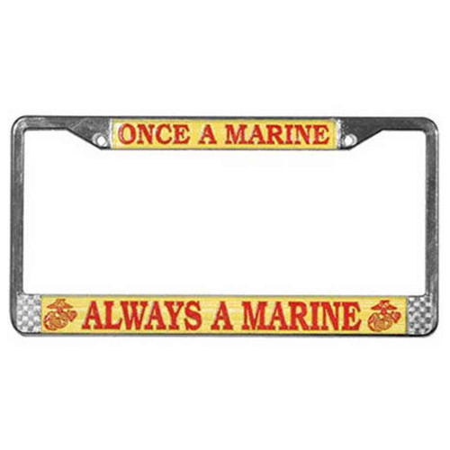 once a marine always a marine license plate frame