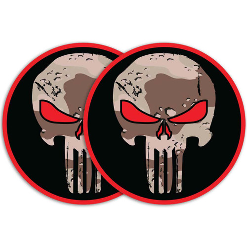Punisher Skull Circle Decal with Camouflage Graphic Quantity of (2)