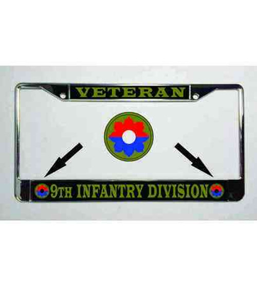army 9th infantry division veteran license plate frame